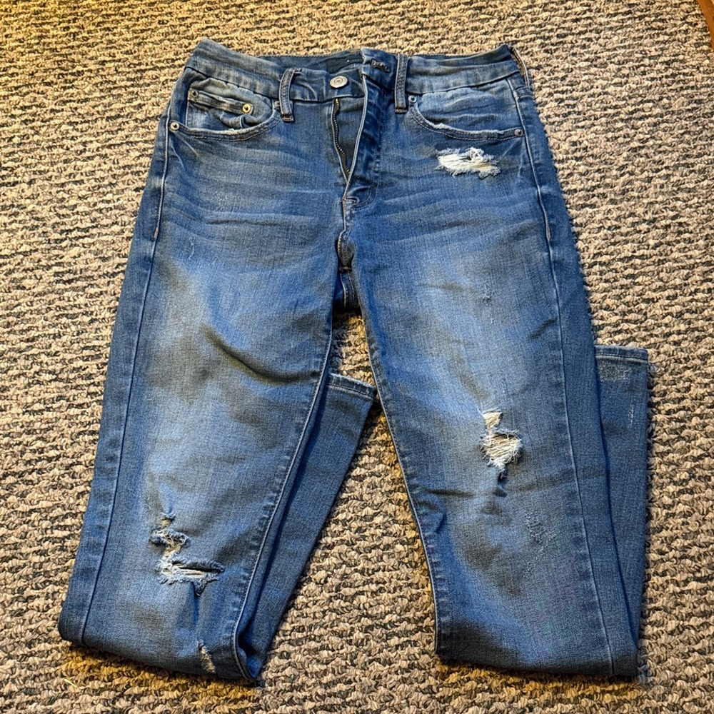 Women’s Skinny Ripped Blue Jeans